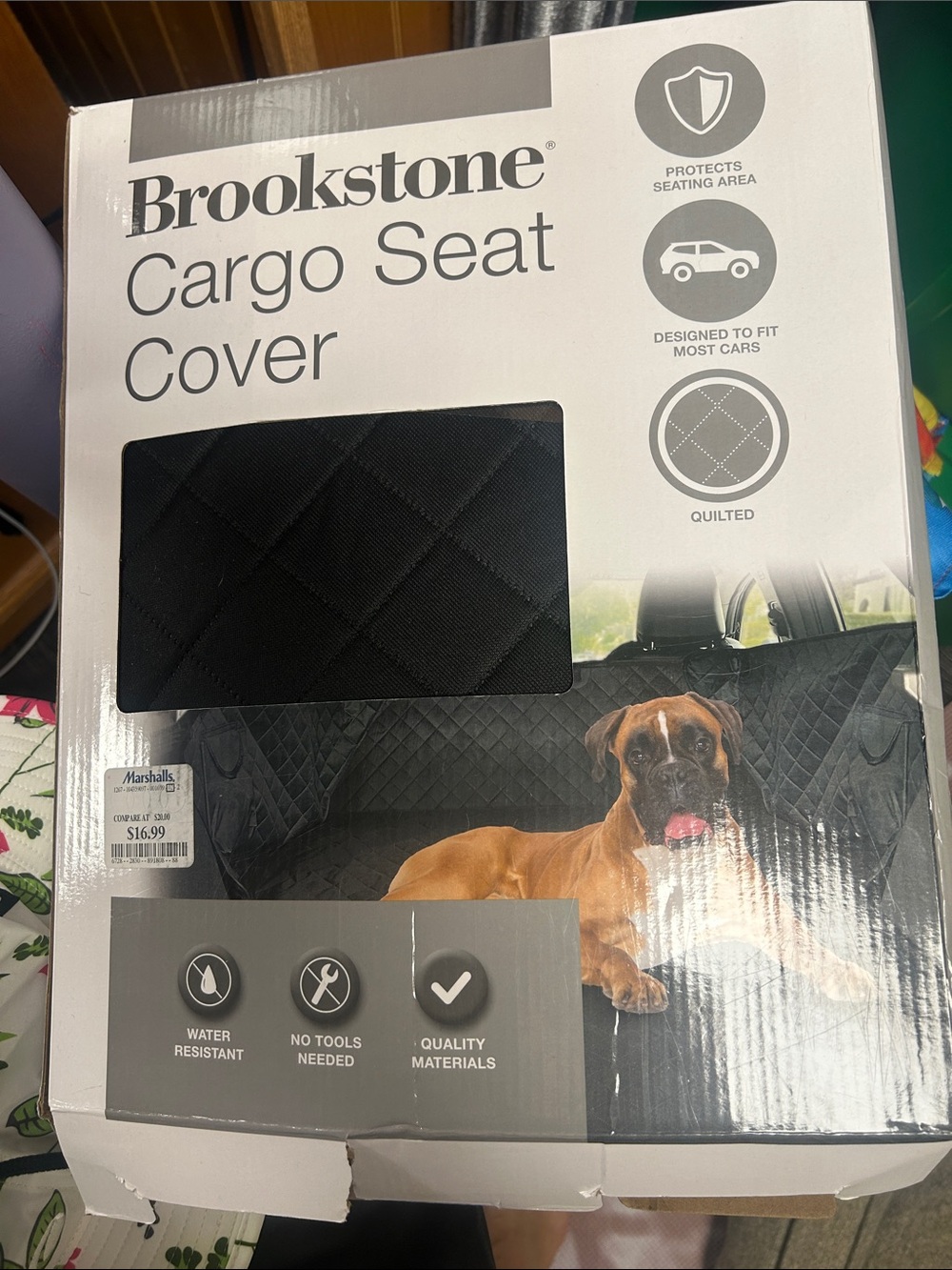 Brookstone Black Quilted Cargo Seat Cover